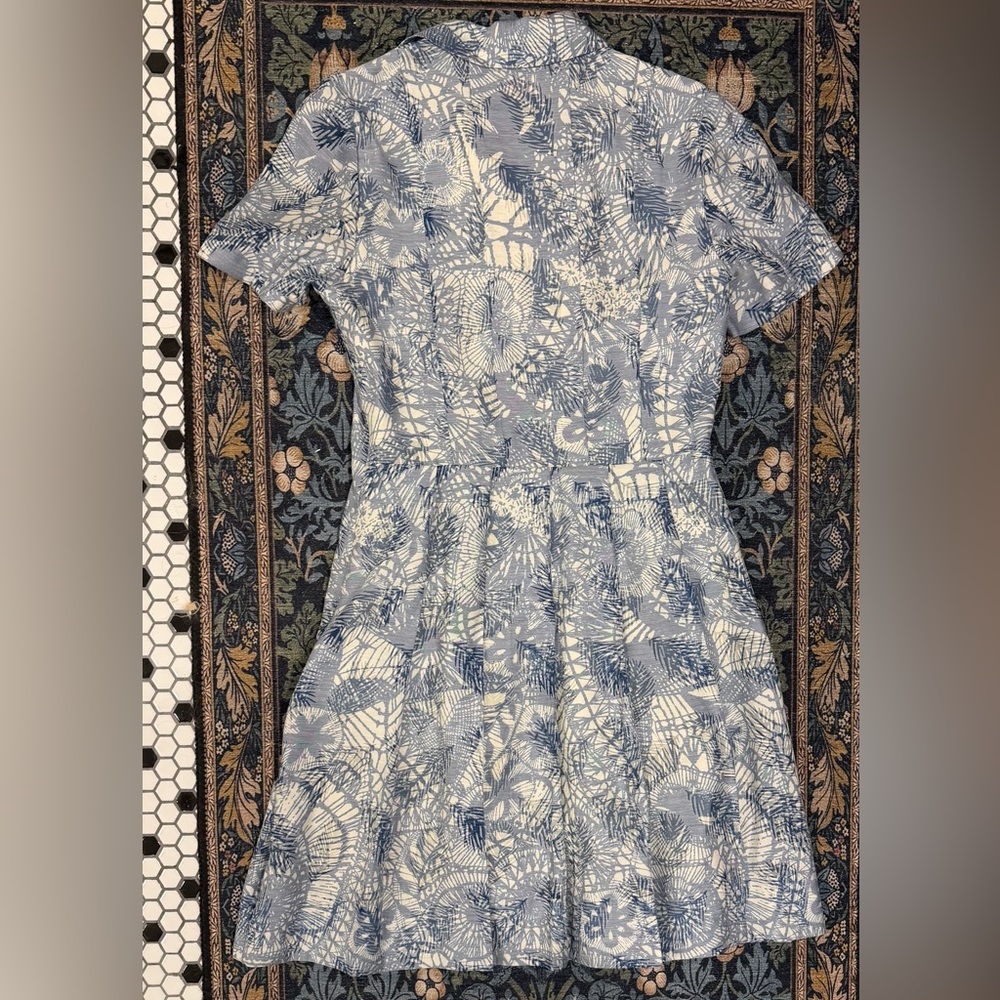 Tory Burch Short-Sleeve Textured Jacquard Shirtdress - Sz 12 (Fits like 8-10) - Picture 11 of 15